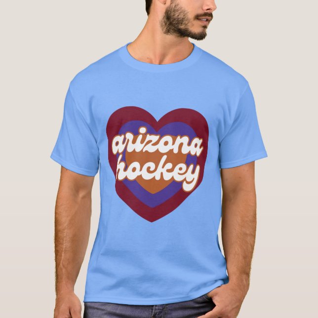 Arizona Coyotes Inspired Hockey Heart T Shirt (Framsida)