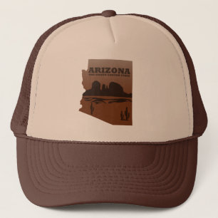 Arizona, delstaten karta vintage keps