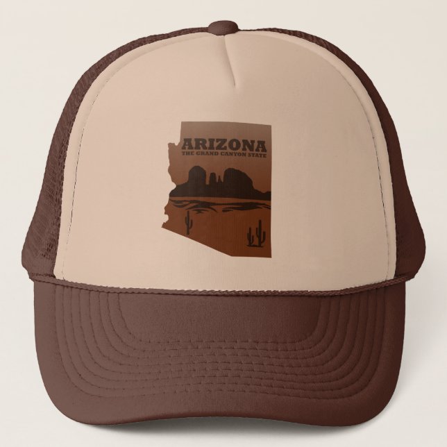 Arizona, delstaten karta vintage keps (Framsida)