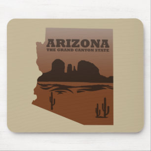 Arizona, delstaten karta vintage musmatta