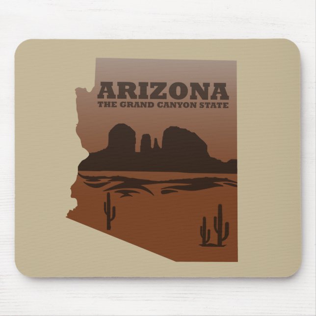 Arizona, delstaten karta vintage musmatta (Framsidan)