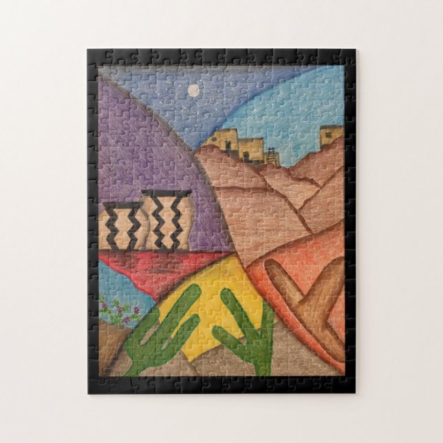 Arizona Desert Cactus Southwest Folk Art Pussel (Vertikal)