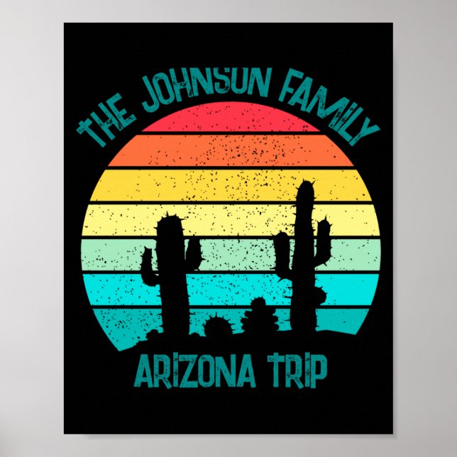 Arizona Desert Cactus Sunset Trip Kids  Poster (Framsidan)