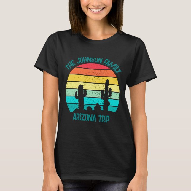 Arizona Desert Cactus Sunset Trip Kids  T Shirt (Framsida)