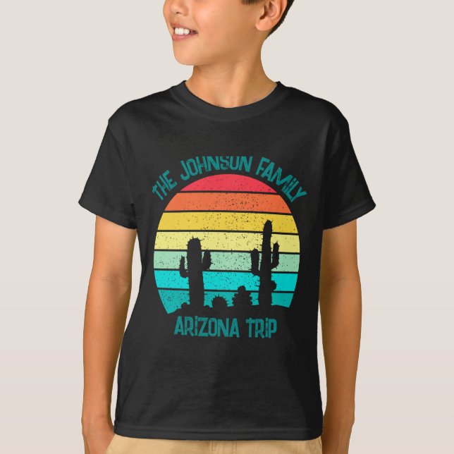 Arizona Desert Cactus Sunset Trip Kids  T Shirt (Framsida)
