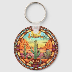 Arizona Desert Cactus Watercolor Nyckelring