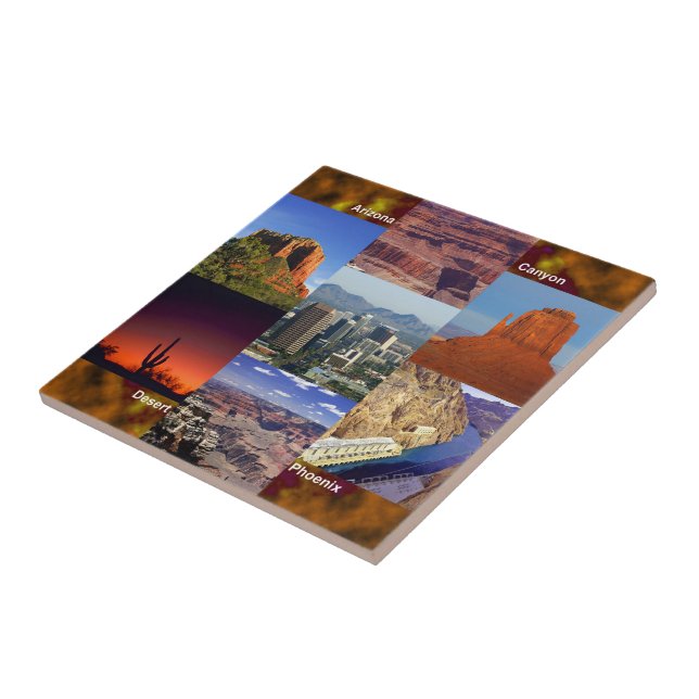 Arizona Desert Collage Kakelplatta (Sidan)