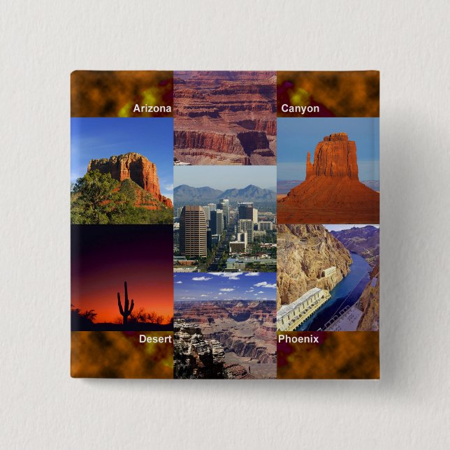 Arizona Desert Collage Knapp (Framsida)