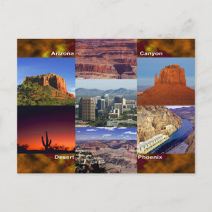 Arizona Desert Collage Vykort