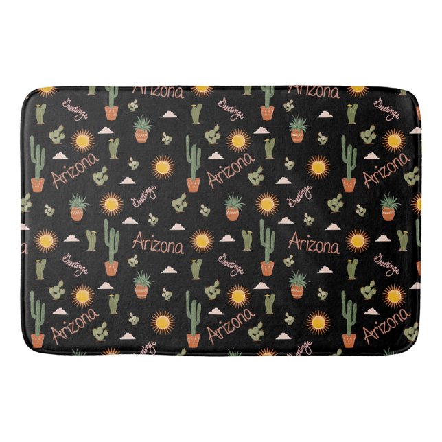 Arizona Desert Dreaming Cactus Sun Shower Curtain Badrumsmatta (Framsidan)