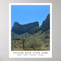 Arizona Desert Picacho Peak Mountains Porträtt Art