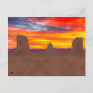 Arizona Desert Rocks när solen går ner, Vykort