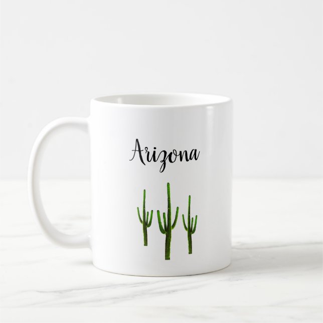 Arizona Desert Saguaro Cactus Typography Kaffemugg (Vänster)