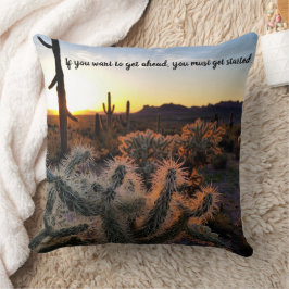Arizona Desert Sunset Cactus - inspirationsljudet Kudde