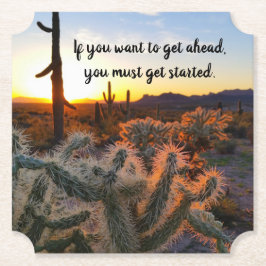 Arizona Desert Sunset Cactus - inspirationsljudet Underlägg Papper
