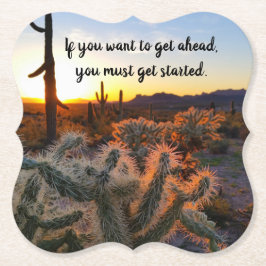 Arizona Desert Sunset Cactus - inspirationsljudet Underlägg Papper