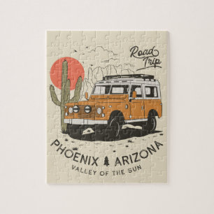 Arizona Desert Sunset Road Resa Cactus Phoenix Pussel