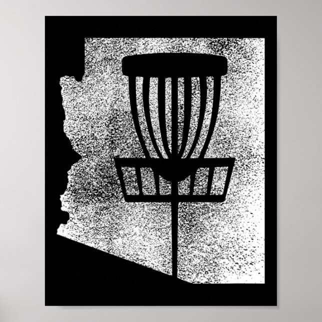 Arizona Disc Golf State With Sket Distressed Grafi Poster (Framsidan)