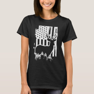 Arizona Elk Jakt Statskarta Amerikansk Flagga Patr T Shirt