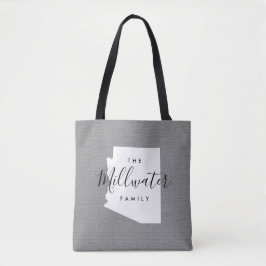 Arizona Family Monogram State Tote Bag Tygkasse