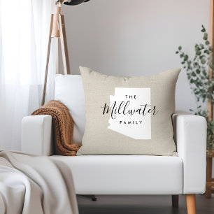 Arizona Family Monogram-staten Dekorativ kudde