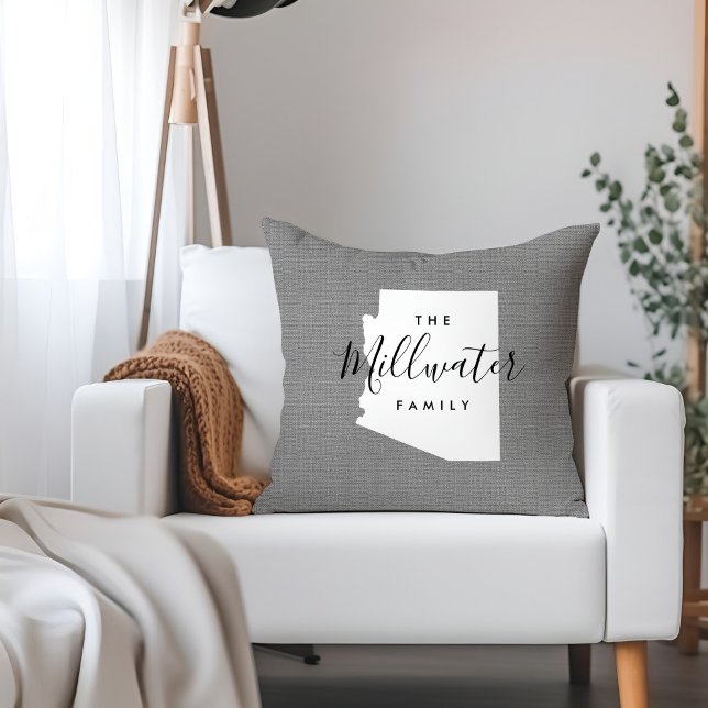 Arizona Family Monogram-staten Dekorativ kudde (Skapare uppladdad)