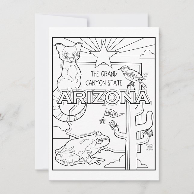arizona färglägg collage inbjudningar (Framsida)