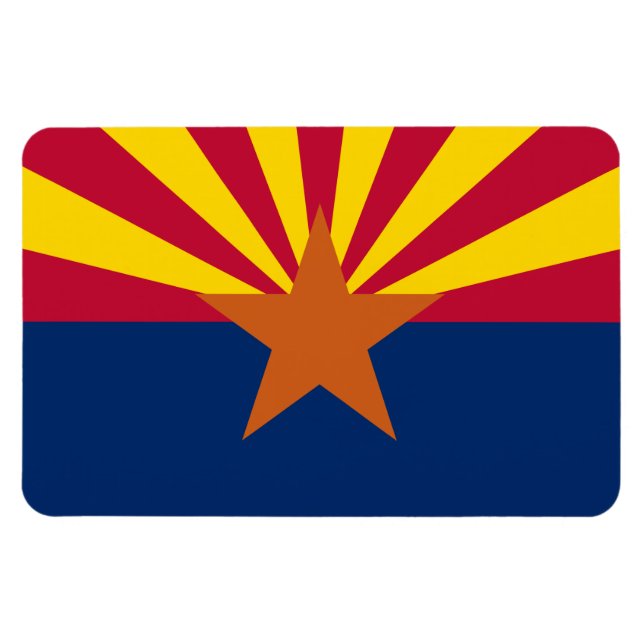 Arizona Flagga, American The Copper State Magnet (Horisontell)
