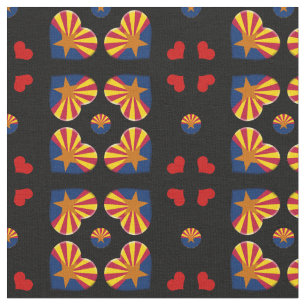 Arizona Flagga & Arizona Hearts mode Fabric / USA Tyg