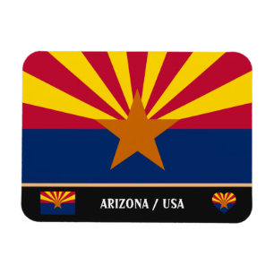 Arizona Flagga & Arizona State USA/rese America Magnet