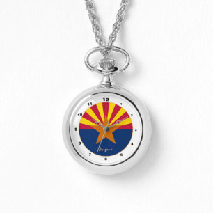Arizona Flagga & Arizona trendig mode USA /design Armbandsur