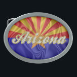 Arizona Flagga Bälte Buckle<br><div class="desc">Arizona Flagga med flyttbar text och mappar. enkel ändå fantastisk :)</div>