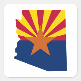 Arizona Flagga Färg Fyrkantigt Klistermärke