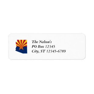 Arizona Flagga Färg Returadress Etikett
