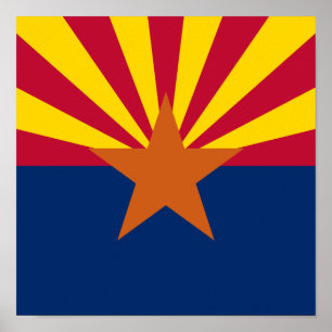 Arizona Flagga Fyrkant Poster