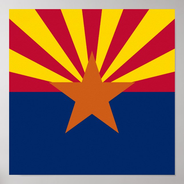 Arizona Flagga Fyrkant Poster (Framsidan)