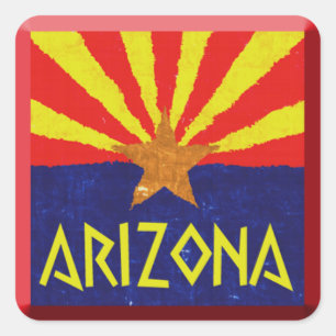 ARIZONA FLAGGA FYRKANTIGT KLISTERMÄRKE