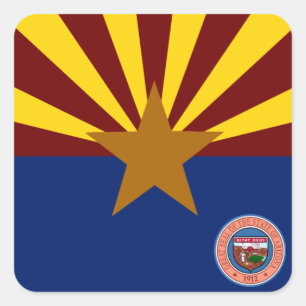 Arizona flagga fyrkantigt klistermärke