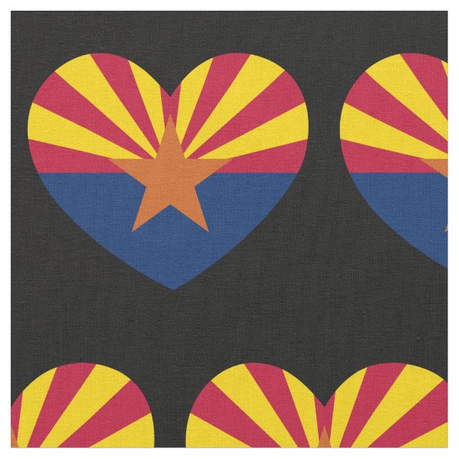 Arizona Flagga Heart Patriotic State Banner Tyg (Närbild)