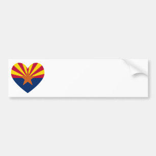 Arizona Flagga Heart Shape Bildekal