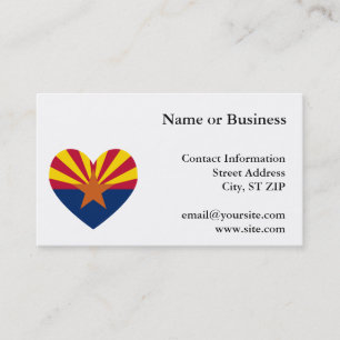 Arizona Flagga Heart Shape Visitkort