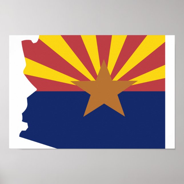 Arizona Flagga Karta Poster (Framsidan)