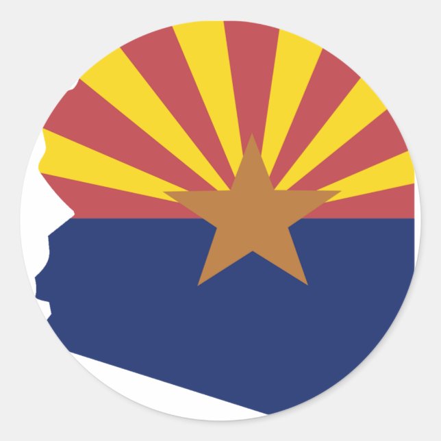 Arizona Flagga Karta Runt Klistermärke (Framsida)