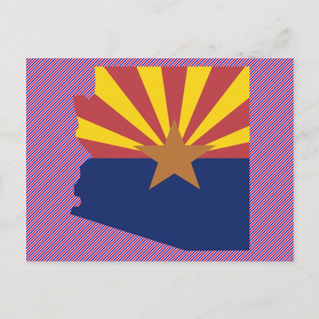 Arizona Flagga Karta Vykort (Framsida)