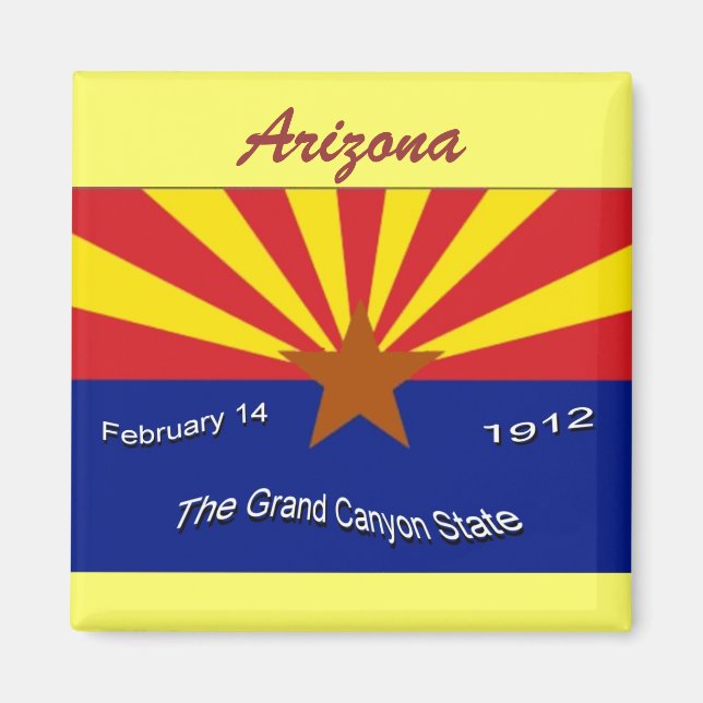 Arizona Flagga Magnet (Framsidan)