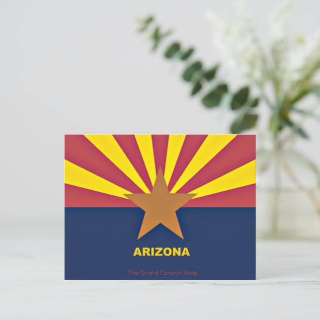 Arizona Flagga, märkt Vykort (Stående Fram)
