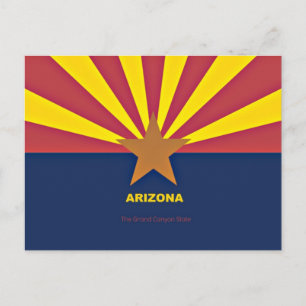 Arizona flagga med slogan vykort