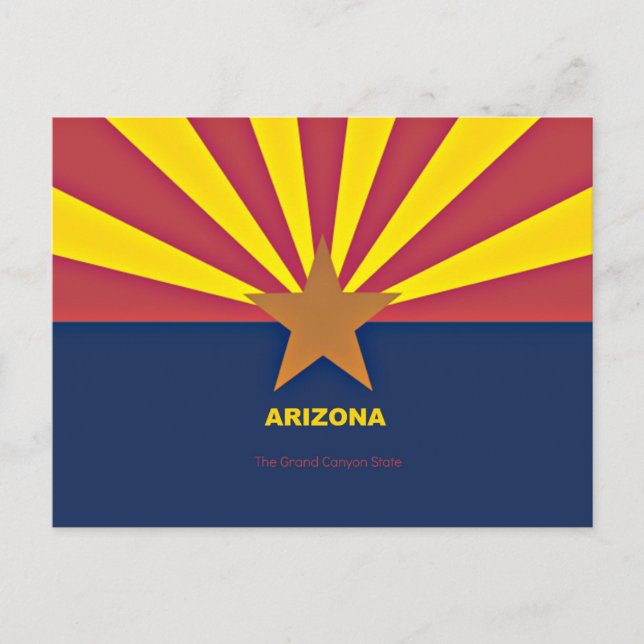 Arizona flagga med slogan vykort (Framsida)