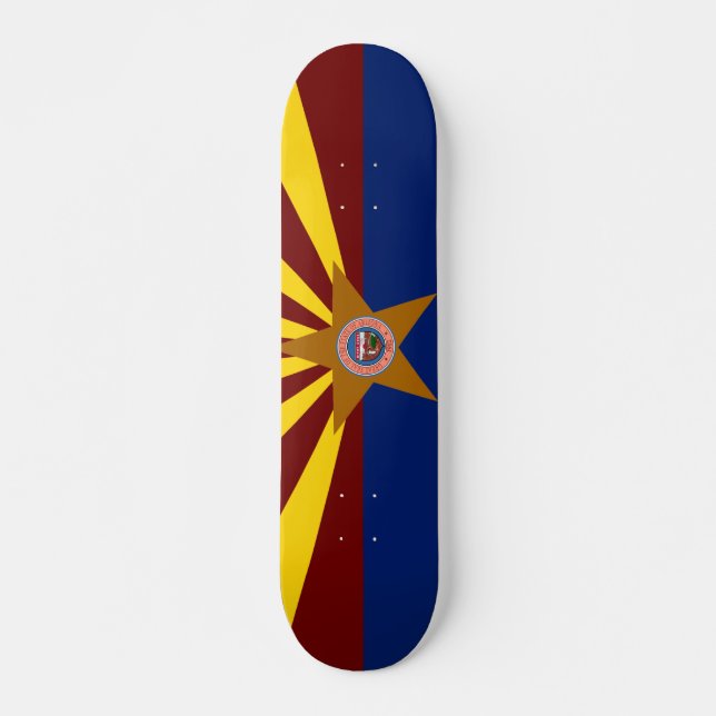 Arizona flagga mini skateboard bräda 18,5 cm (Framsida)