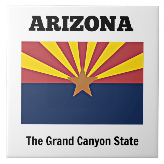 Arizona, flagga och motto kakelplatta (Framsidan)